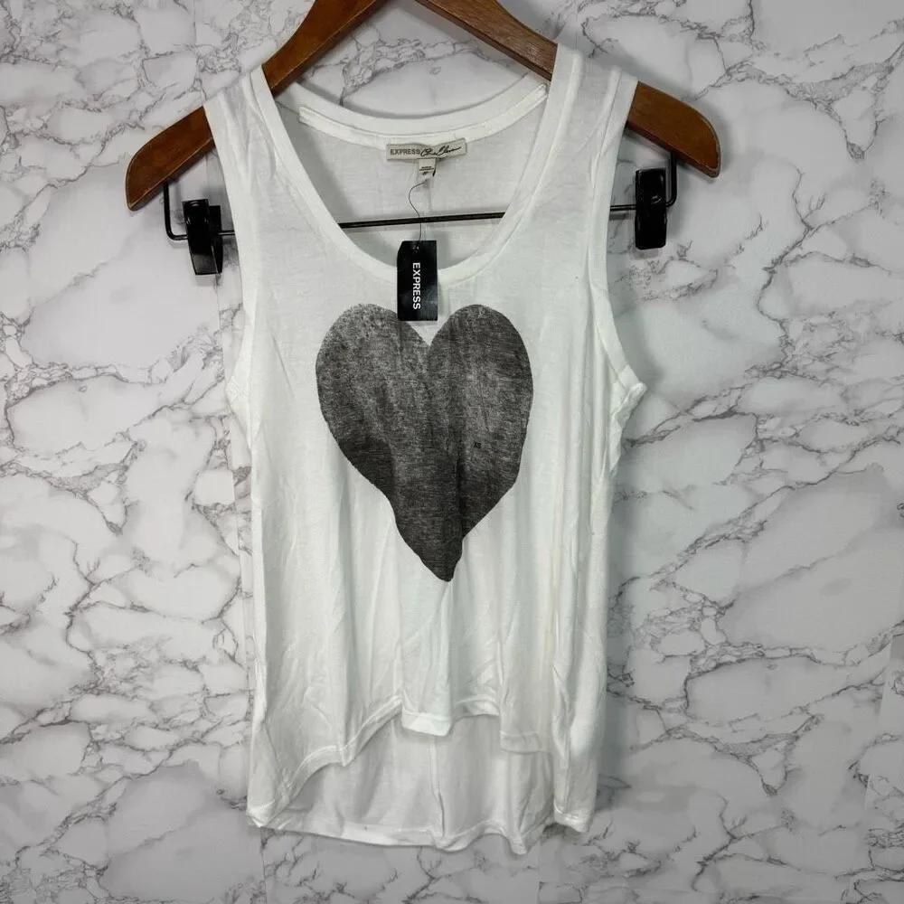 Express Heart Tank sz XS Silky Stretch NEW # F737 - Picture 1 of 7